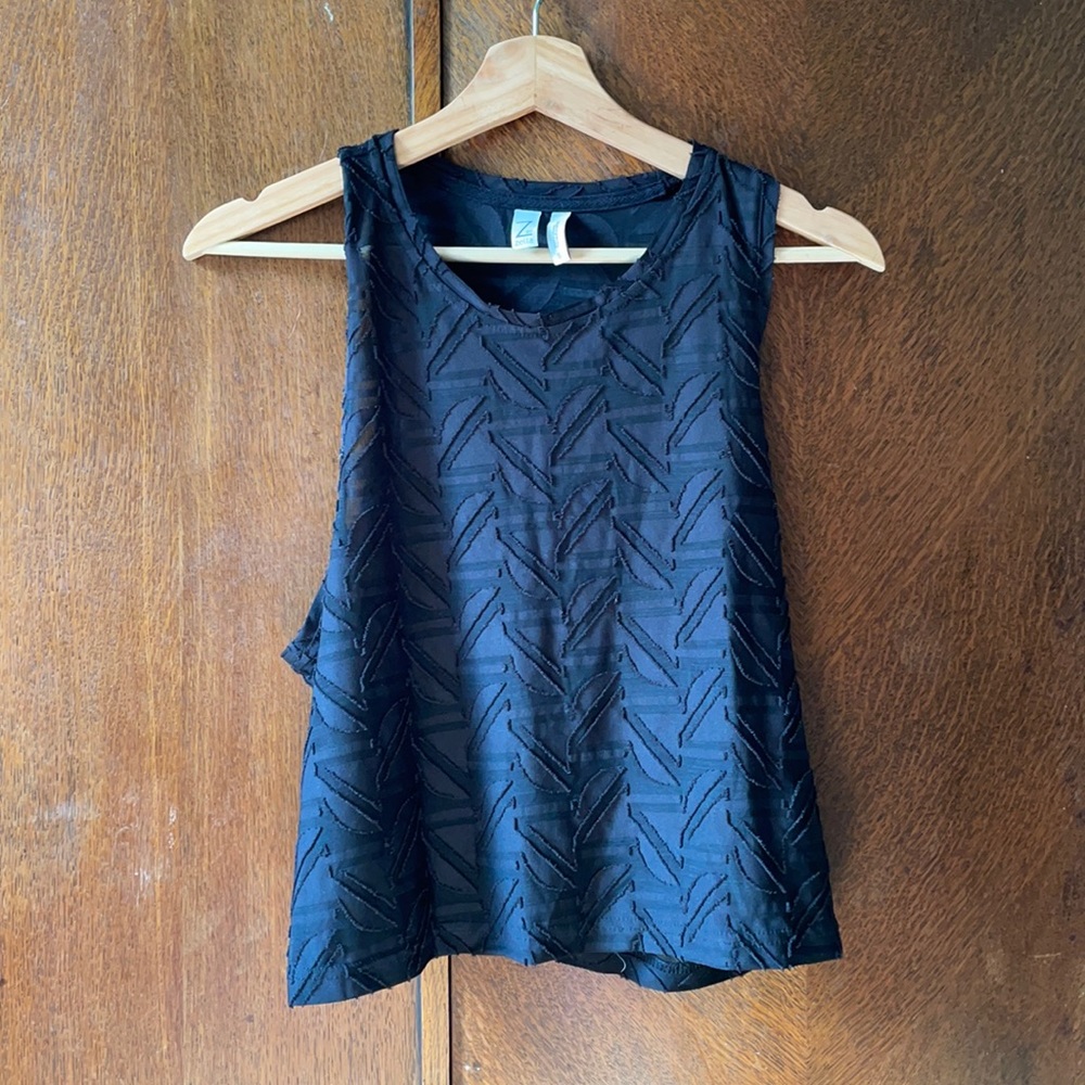 Z by Zella Nordstrom Athletic Crop Tank Black Small
